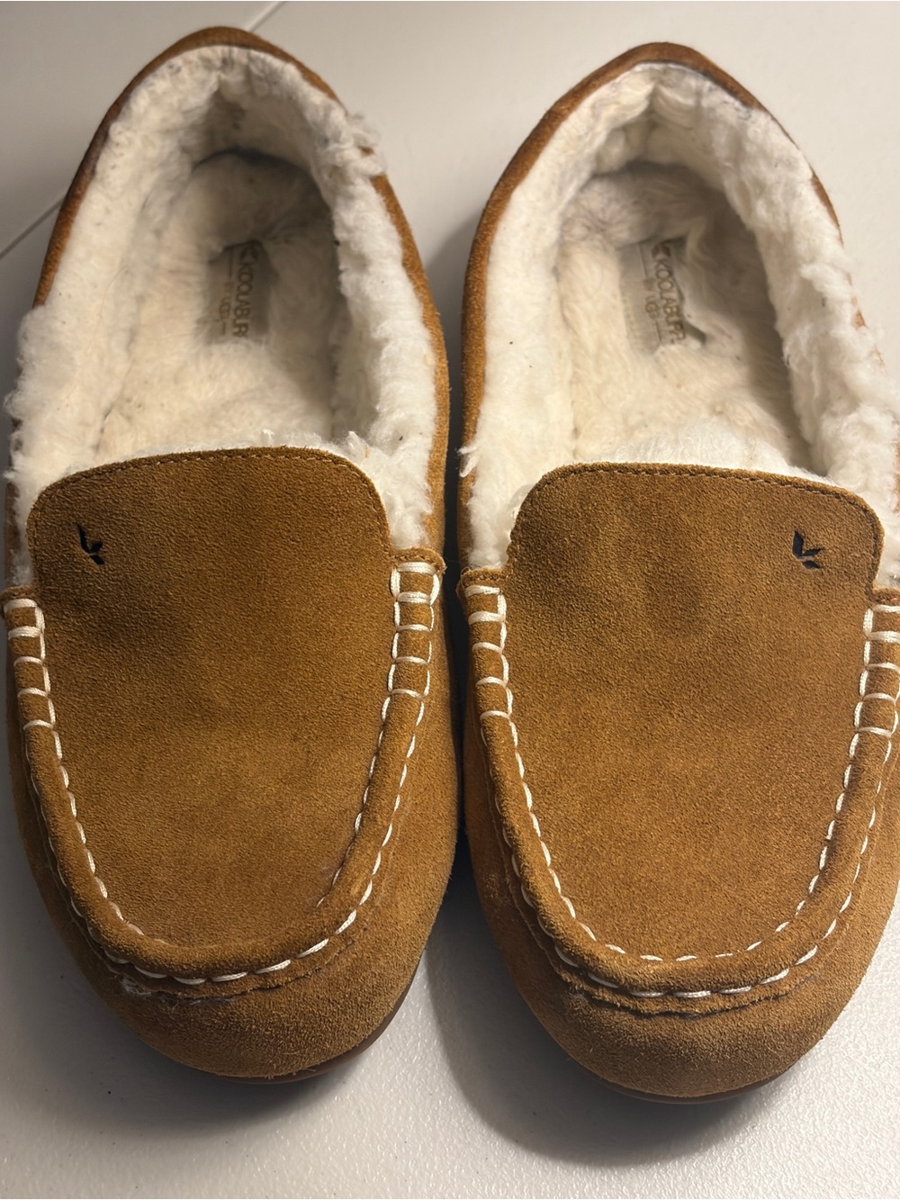 Koolaburra by UGG Lezly Slippers Chestnut Suede Shearling Lined Women’s Size 10